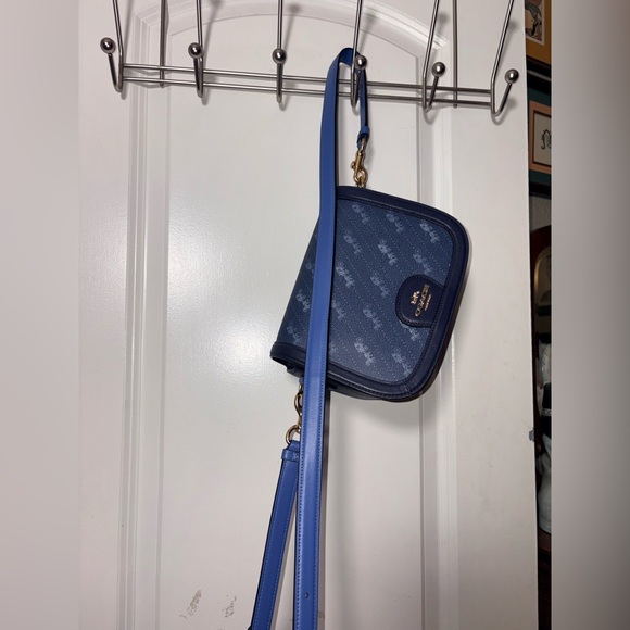 💙 Coach Saddle Bag 20 Signature Canvas & Leather Horse & Carriage C4059 - Picture 12 of 14